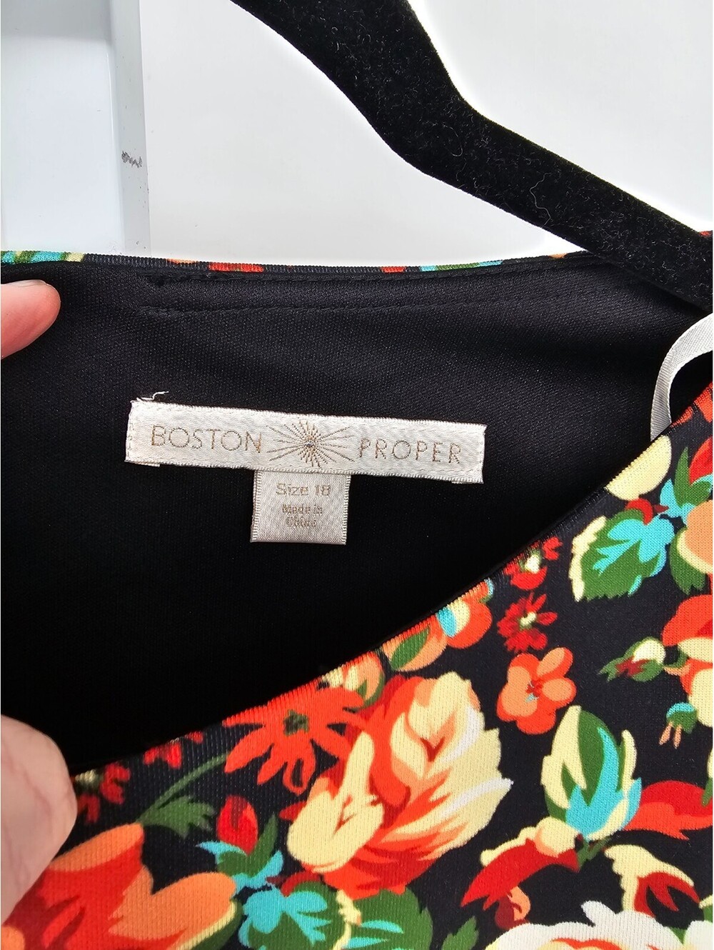 Boston Proper Womens Sz 18 Knee Length Sheath Dress Sleeveless Colorful Floral - Picture 3 of 4